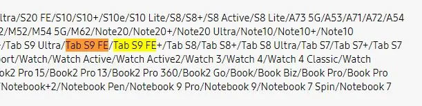 تبلت‌های ارزان‌قیمت گلکسی تب S9 FE در وب‌سایت رسمی سامسونگ مشاهده شدند